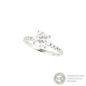 18k White Gold Round Brilliant Cut Diamond Ring 1.23ct G/SI1